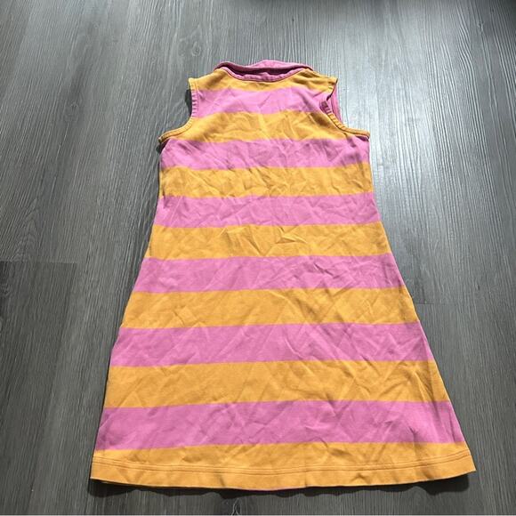 Hanna‎ Andersson Pink & Orange Striped Collared Sleeveless Dress Sz 120 (6-7) - Picture 2 of 5
